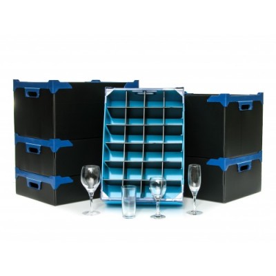 stacked glass storage plastic corrugated box