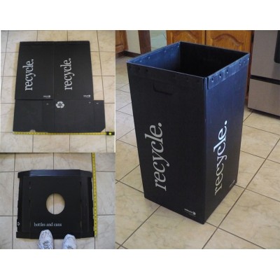 Folded PP plastic corrugated waste bins